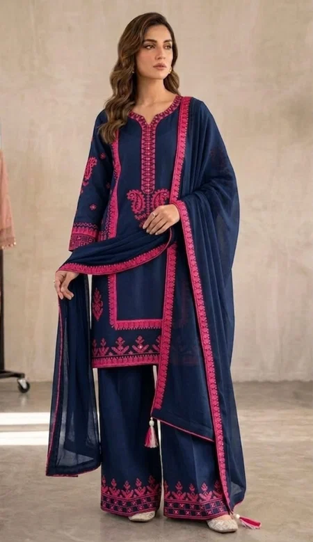 Khas 4529 Natural Rayon Cotton Embroidery Plzzo Suits
